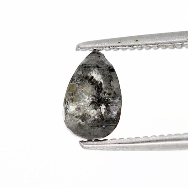 0.82 Ct Natural Salt and Pepper Pear shape Diamond - Image 4