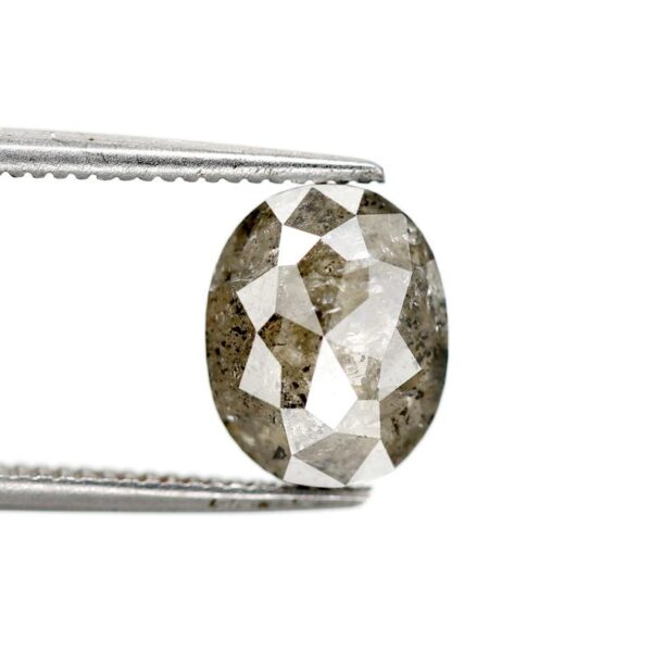 1.47 Ct Natural Salt and Pepper Oval shape Diamond - Image 4