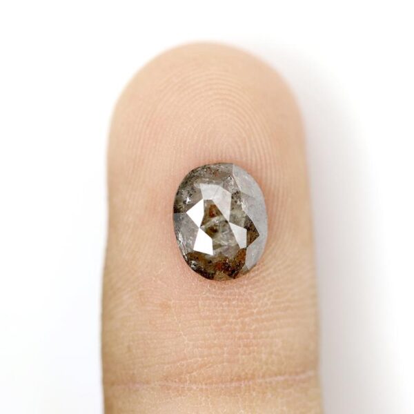 1.47 Ct Natural Salt and Pepper Oval shape Diamond - Image 6