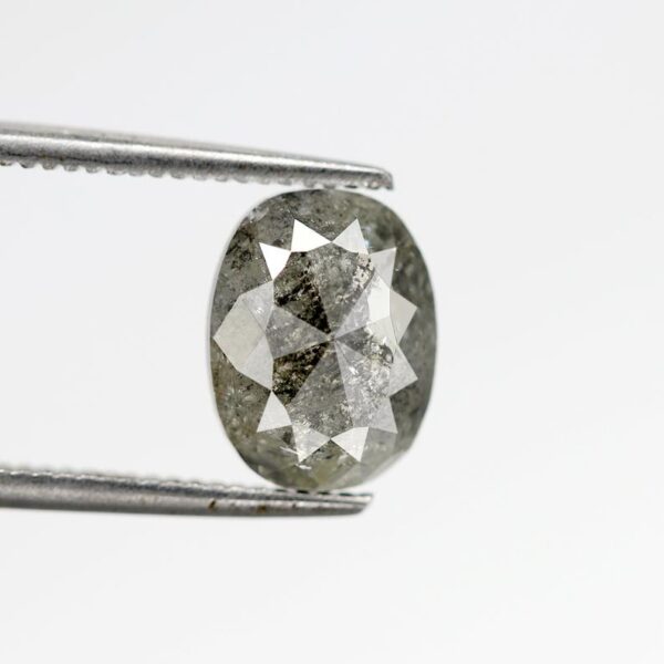 1.53 Ct Natural Salt and Pepper Oval shape Diamond - Image 2