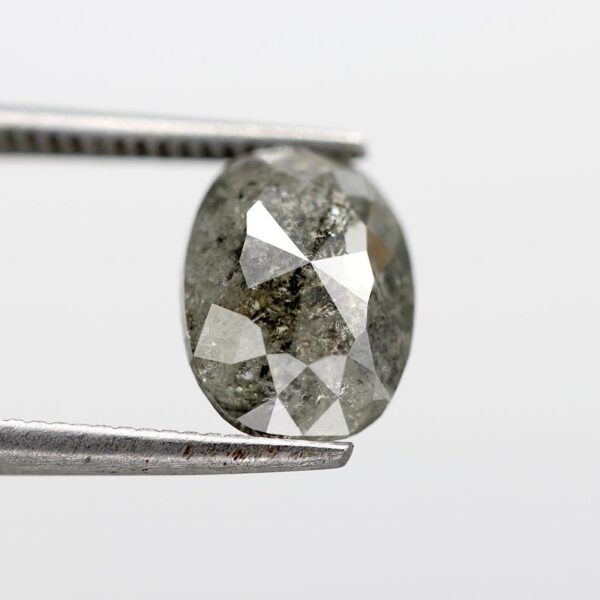 1.53 Ct Natural Salt and Pepper Oval shape Diamond - Image 3