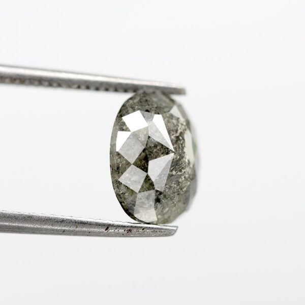 1.53 Ct Natural Salt and Pepper Oval shape Diamond - Image 4