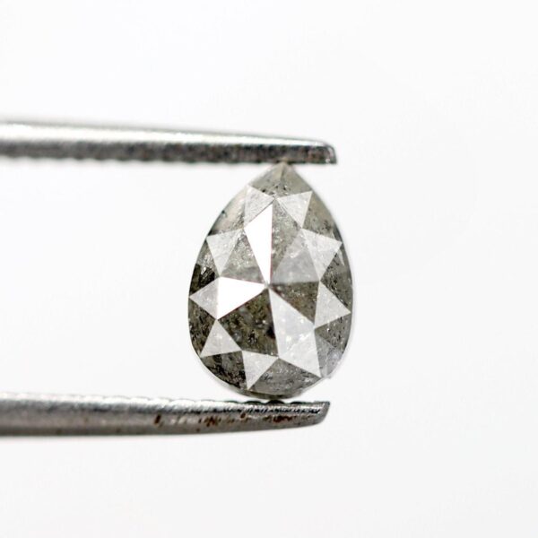 0.97 Ct Natural Salt and Pepper Pear shape Diamond