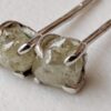 4mm Grey White Raw Diamond Sterling Silver Studs (Earrings) - Image 2