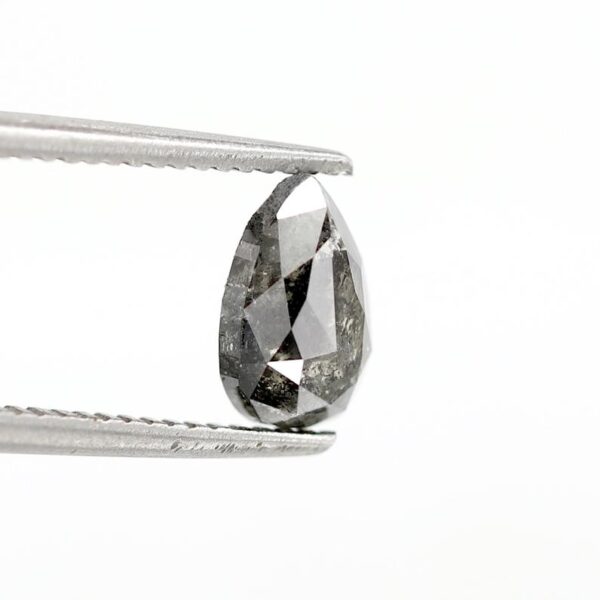 0.82 Ct Natural Salt and Pepper Pear shape Diamond - Image 5