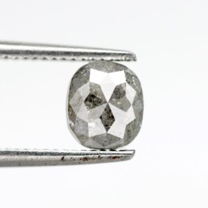 0.87 Ct Natural Salt and Pepper Square Shape Diamond
