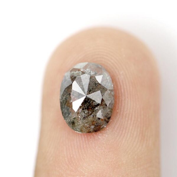 1.53 Ct Natural Salt and Pepper Oval shape Diamond - Image 6