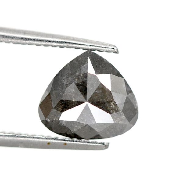 1.58 Ct Natural Salt and Pepper Heart shape Diamond - Image 2