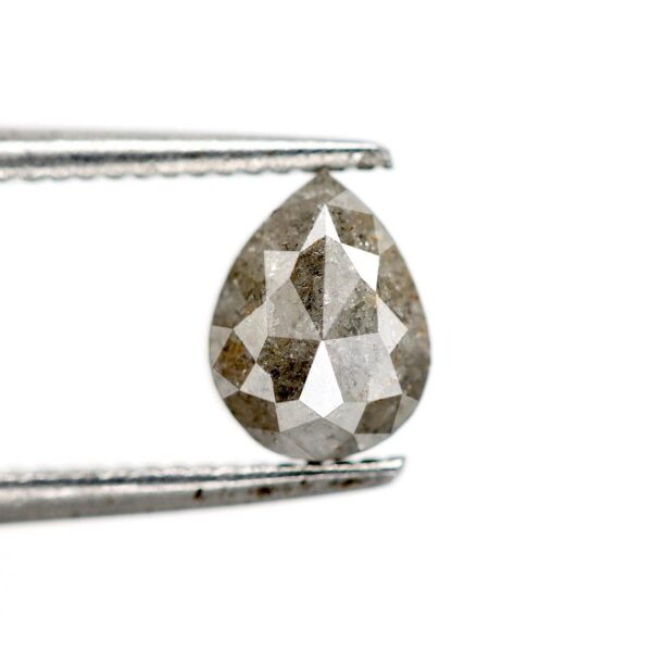 0.87 Ct Natural Salt and Pepper Pear shape Diamond