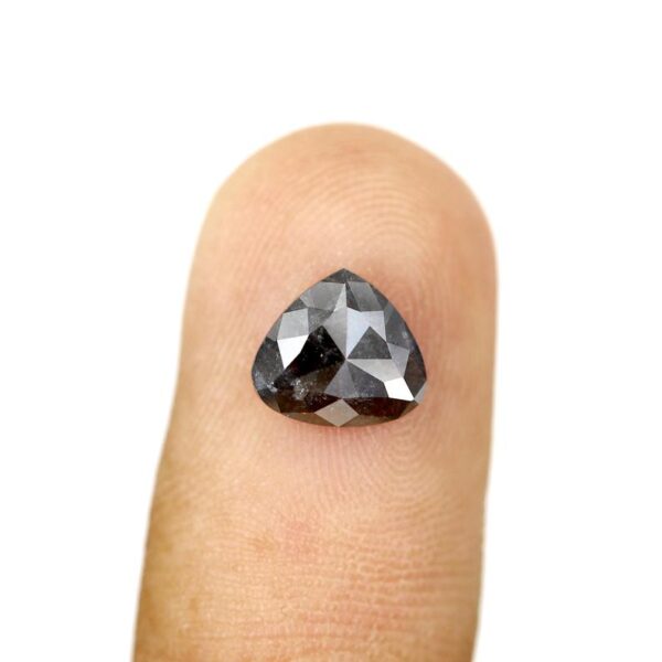 1.58 Ct Natural Salt and Pepper Heart shape Diamond - Image 6
