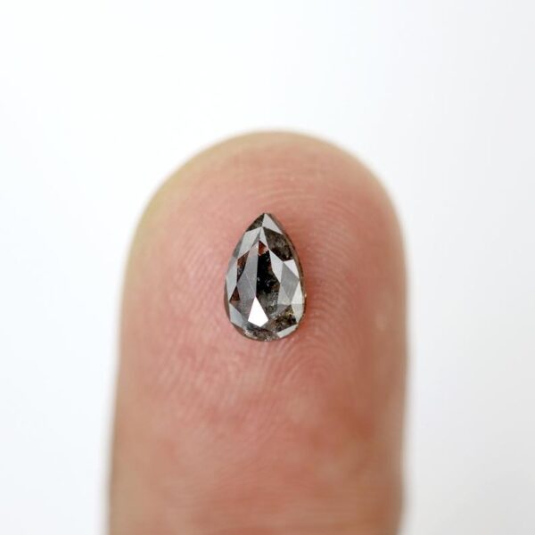0.82 Ct Natural Salt and Pepper Pear shape Diamond - Image 6
