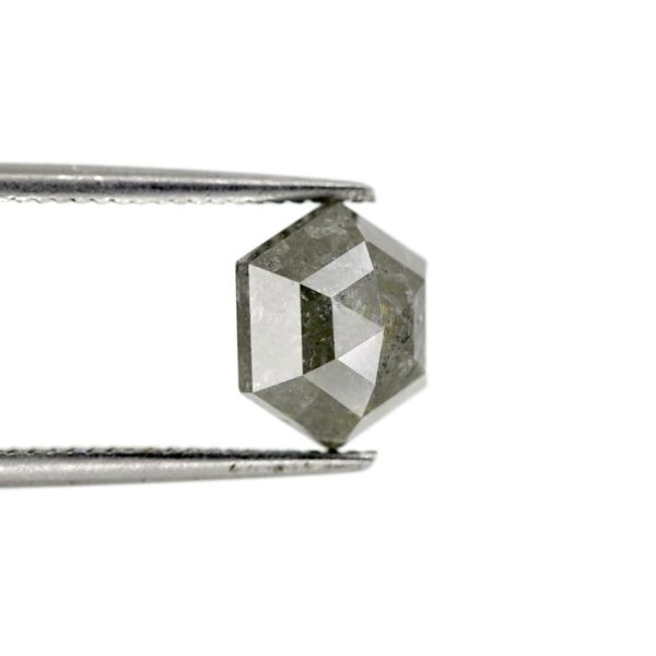 2.15 Ct Natural Salt and Pepper Hexagon shape Diamond - Image 2