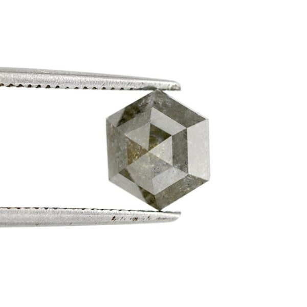 2.15 Ct Natural Salt and Pepper Hexagon shape Diamond - Image 3