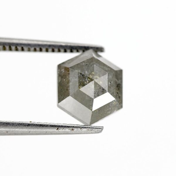 2.15 Ct Natural Salt and Pepper Hexagon shape Diamond - Image 5