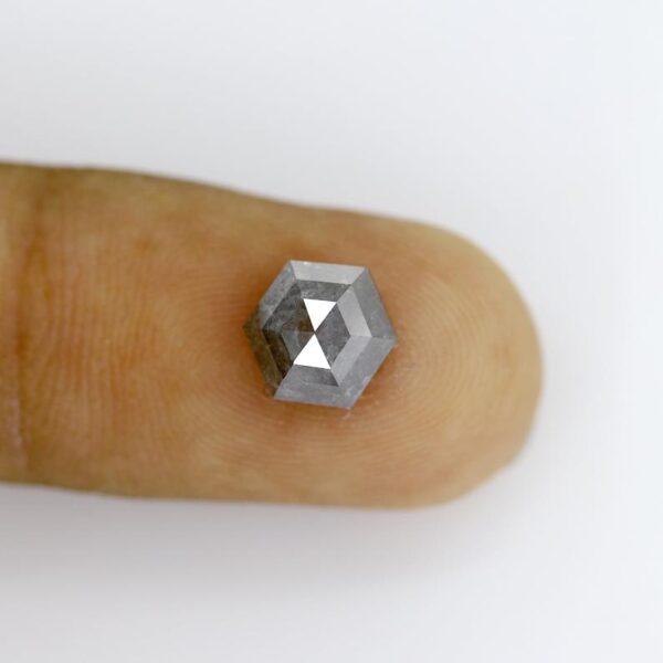 2.15 Ct Natural Salt and Pepper Hexagon shape Diamond - Image 6