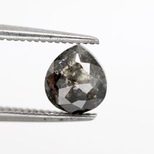 0.83 Ct Natural Salt and Pepper Pear shape Diamond - Image 2