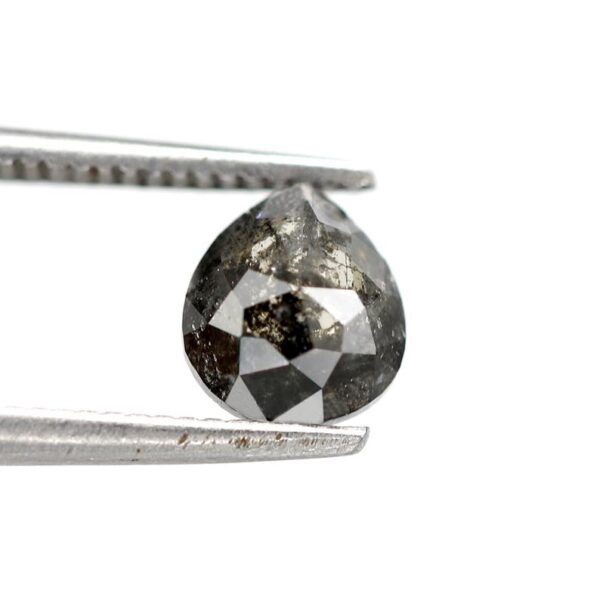 0.83 Ct Natural Salt and Pepper Pear shape Diamond - Image 3