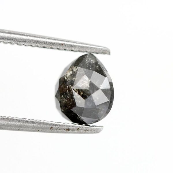0.83 Ct Natural Salt and Pepper Pear shape Diamond - Image 4