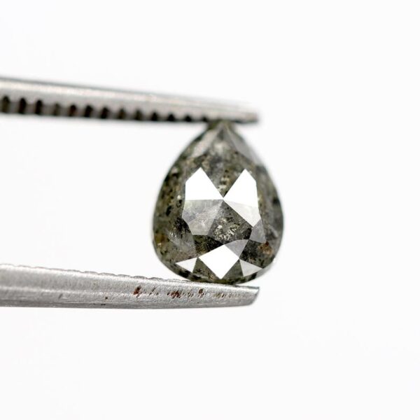 0.84 Ct Natural Salt and Pepper Pear shape Diamond - Image 2