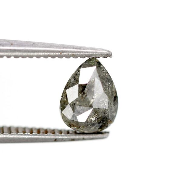0.84 Ct Natural Salt and Pepper Pear shape Diamond - Image 3