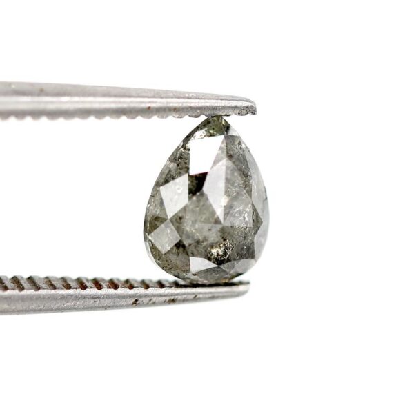 0.84 Ct Natural Salt and Pepper Pear shape Diamond - Image 4