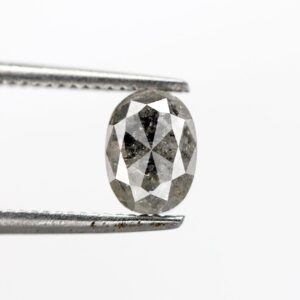 0.98 Ct Natural Salt and Pepper Oval Shape Diamond