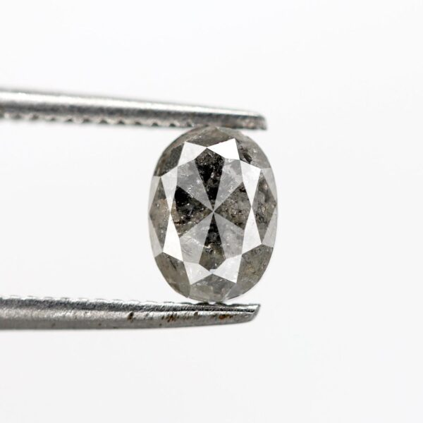 0.98 Ct Natural Salt and Pepper Oval Shape Diamond