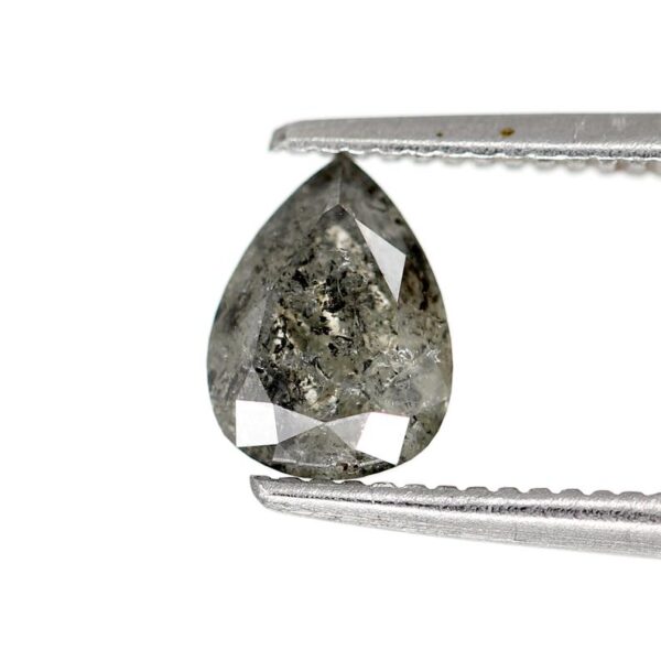 0.84 Ct Natural Salt and Pepper Pear shape Diamond - Image 5