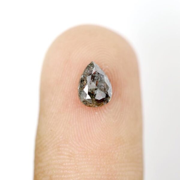 0.84 Ct Natural Salt and Pepper Pear shape Diamond - Image 6