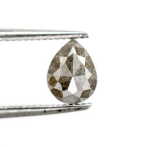 0.87 Ct Natural Salt and Pepper Pear Shape Diamond