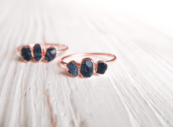 Stackable Raw Sapphire Triple Ring - Image 2