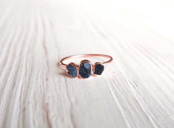 Stackable Raw Sapphire Triple Ring - Image 3