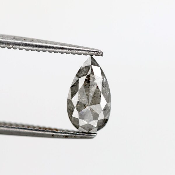 0.60 Ct Natural Salt and Pepper Pear Shape Diamond