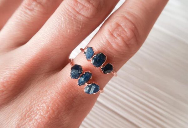 Stackable Raw Sapphire Triple Ring - Image 6