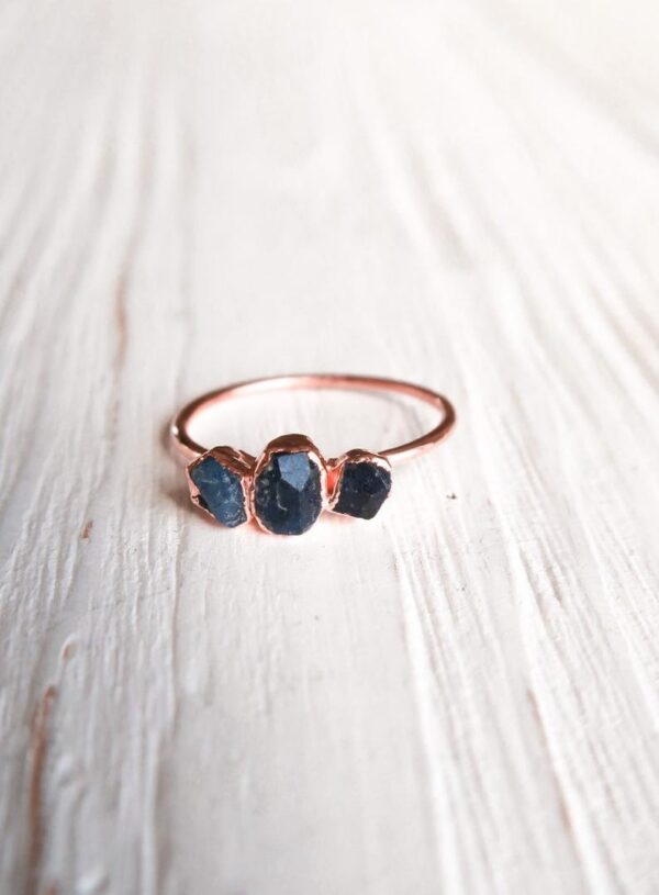 Stackable Raw Sapphire Triple Ring - Image 4