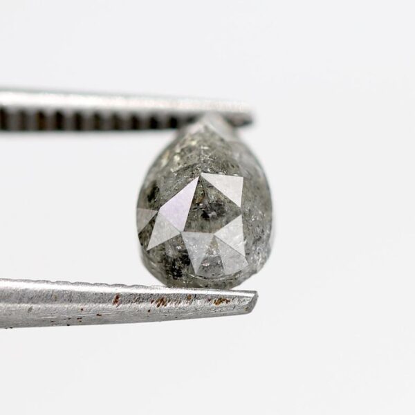 0.97 Ct Natural Salt and Pepper Pear Shape Diamond - Image 2
