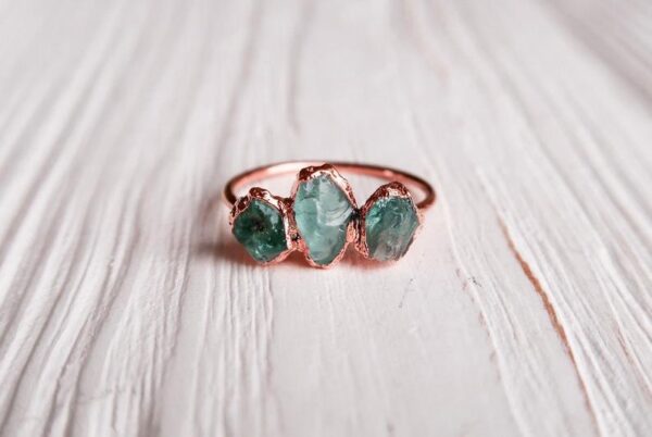 Rough Apatite Triple Ring