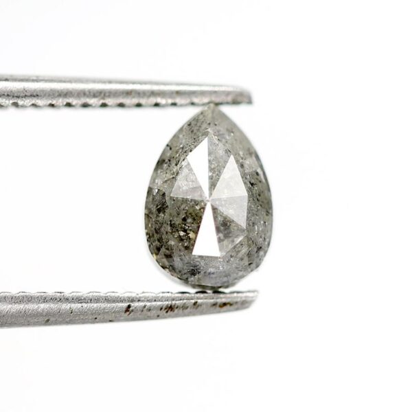 0.97 Ct Natural Salt and Pepper Pear Shape Diamond - Image 3