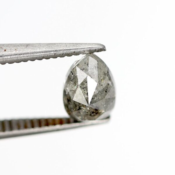 0.97 Ct Natural Salt and Pepper Pear Shape Diamond - Image 4