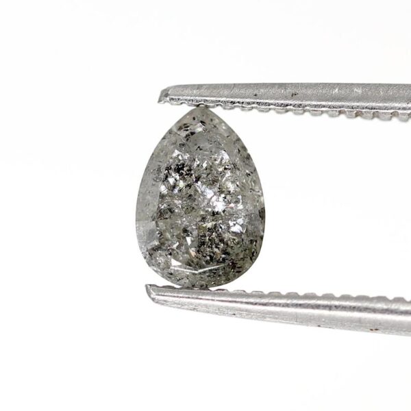 0.97 Ct Natural Salt and Pepper Pear Shape Diamond - Image 5