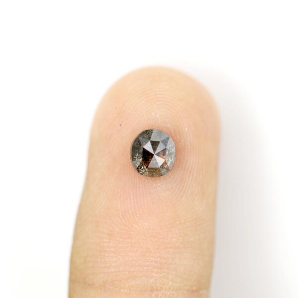 0.87 Ct Natural Salt and Pepper Oval shape Diamond - Image 6
