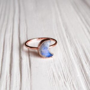 Crescent Moonstone Ring