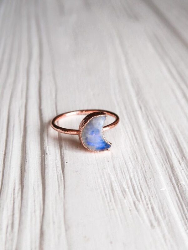 Crescent Moonstone Ring