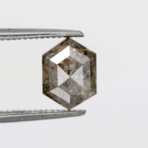 1.36 Ct Natural Salt and Pepper Hexagon shape Diamond