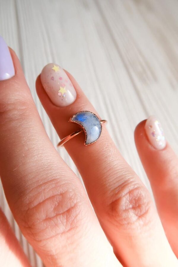 Crescent Moonstone Ring - Image 4