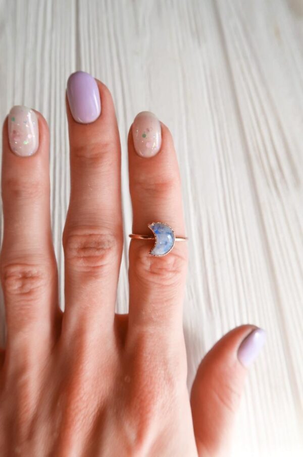 Crescent Moonstone Ring - Image 5