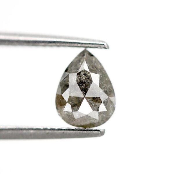 0.94 Ct Natural Salt and Pepper Pear shape Diamond