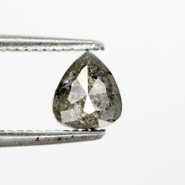 0.68 Ct Natural Salt and Pepper Pear shape Diamond - Image 2