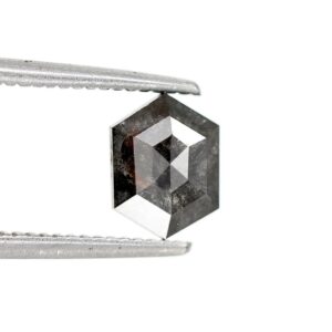 1.04 ct Natural Salt and Pepper elongated hexagon shape Diamond