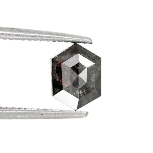 1.04 ct Natural Salt and Pepper elongated hexagon shape Diamond